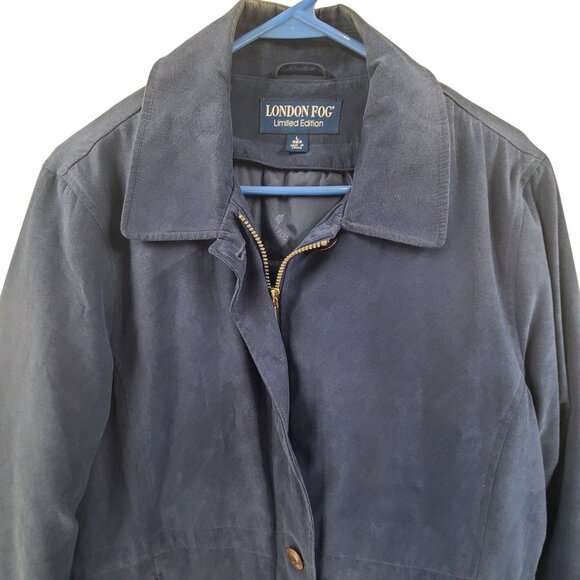 London Fog Women's Full Zip Up Overcoat Jacket Blue Size L Water Resistant - Picture 3 of 7